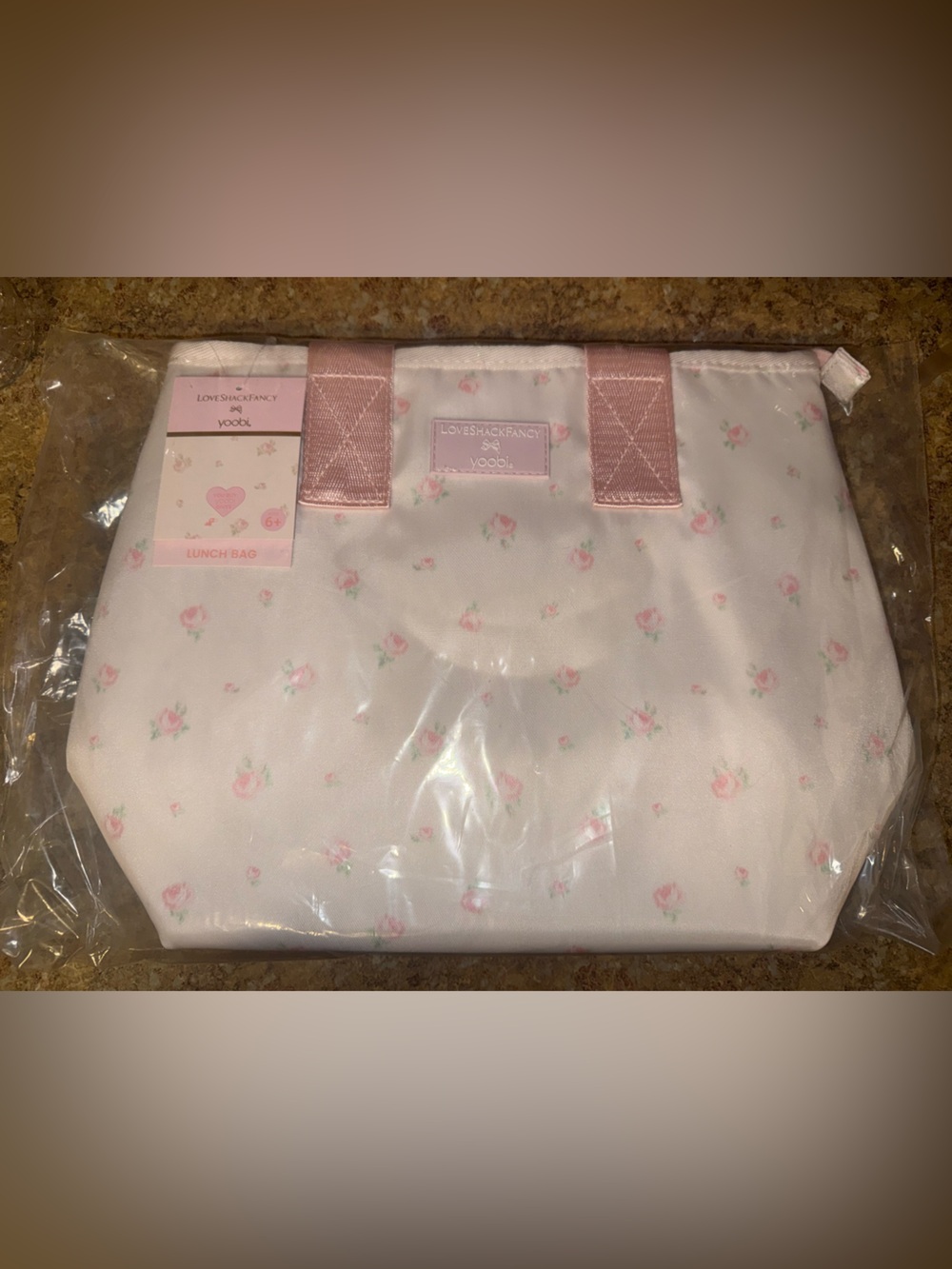 LoveShackFancy x Yoobi Pink Floral Lunch Bag *NWT*
